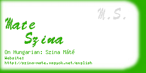 mate szina business card