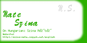 mate szina business card